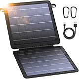 BLAVOR 10 W tragbares Solarladegerät (max. 5 V/2 A), wasserdichtes faltbares IP65-Solarpanel mit Zwei Smart-USB-Ausgängen, kompatibel mit iPhone Xs/X/8/7, iPad, Samsung für Outdoor-Wandern, Camping