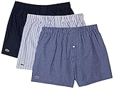 Lacoste Herren 7H3394 Boxershorts, Marine/Blanc-Tropical, XL (3er Pack)