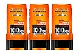 L'Oréal Men Expert Hydra Energetic Instant Wecker, Duschgel für Herren, 300 ml, 3 Stück