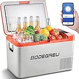 BODEGAEU Kompressor Kühlbox 25L, Auto Kühlschrank, Camping Kühlschrank, 12/24V kühlschrank für Auto, Lkw oder Boot,mit WIFI-APP-Steuerung