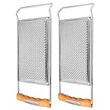 FONDOTIN Multifunktionale Edelstahl Reibe 2 Stück Tragbarer Ingwer und Knoblauchwolf Rostfrei für Kartoffeln Karotten und Gemüse Küchenhelfer für Haushalt und Essenszubereitung