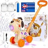 Goenb Hundeseifenblasenmaschine Rasenmäher Outdoor-Spielzeug Für Alte Kinder Mit 10 Konzentrierten Seifenblasenlösungen (Fashion)