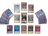 Yu-Gi-Oh! Kartenset mit 100 Karten(85 Commons - 10 rares - 5 Holos) - Garantiert Dunkler Magier, Jinzo oder Blauäugiger w. Drache + 1 Booster + 100 Heartforcards® Hüllen