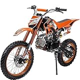 Actionbikes Motors Kinder Jugend-Cross-Dirtbike JC125 cc 17/14 | Scheibenbremsen - Kickstarter - Pocket Bike - Motorrad - Motocross - Dirtbike - Enduro (Orange)