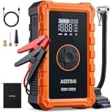AstroAI S8 Air Starthilfe Powerbank mit 150PSI Kompressor, 5-in-1 Starthilfegerät für 6L Benzin/3L Diesel mit Universal-Luftpumpe und 2,4' Grosses Display, 3 Light Modes