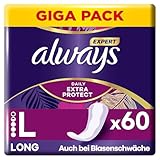 Always Expert Daily Extra Protection Long Slipeinlagen 60 Stück, Geruchsneutralisierend, Auch Bei Ersten Anzeichen Von Blasenschwäche