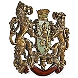 Design Toscano Heraldisches Löwenwappen, Wandfigur