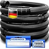KESSER® Poolschlauch 6m / Ø 38mm | Schwimmbadschlauch mit Muffen | Solarschlauch für Pool | Saugschlauch | Pumpenschlauch | Flexibler Wasserschlauch inkl. Schlauchschellen & -verbindung | Schwarz