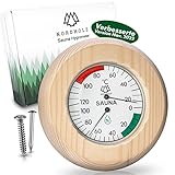 NORDHOLZ® Sauna Thermometer Hygrometer 2in1 - Zuverlässig & genau für die richtige Temperatur und Luftfeuchtigkeit - Sauna Hygrometer für eine wohltuenden Atmosphäre - Edles Sauna Zubehör