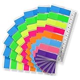 Vicloon Haftstreifen Page Marker, 1280 Stücke Kleine Fahnen Haftnotizen Beschriftbare Etiketten Textmarker Strips, für Seiten Markierung,8 Farben, 8 Set