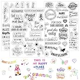 Hongma Silikon Stempel Sprüche Deutsch Silikonstempel Clear Stamps Glück Transparent Clearstamp für Journal Scrapbooking Fotoalbum zum DIY Basteln