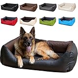 CopcoPet Rocco Hundebett Hundesofa Wendebett Kunstleder XL ca. 110 x 90 cm Braun/Schwarz