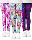 Adorel Mädchen Leggings Dünn Hosen Bedruckt 3er-Pack Sternenhimmel 116-122 EU (Herstellergröße 65)