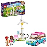 LEGO 41443 Friends Olivias Elektroauto Set, Spielzeug ab 6 Jahren mit Mini-Puppen Olivia & Mia und Spielzeugauto, Lernspielzeug für Mädchen und Jungen