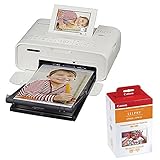 Canon SELPHY CP1300 Kompakter Fotodrucker (weiß) mit RP-108 Tinten-/Papier-Set