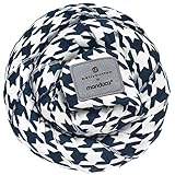 manduca Sling - Babytragetuch - Elastische Babytrage für Neugeborene von der Geburt bis zu 15 kg - Bio-Baumwolle - GOTS zertifiziert,Pepita Navy