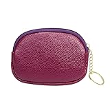 Geldbörse Portmonee Mode Frauen Kunstleder Einfarbig Reißverschluss Schlüsseltasche Umschlag Tasche Handtasche Wechselgeldbörse (Purple, One Size)