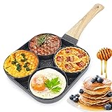 Spiegeleipfanne, Pancake Pfanne, Pfannkuchenpfanne, Eier Pfanne, 4 Spiegelei Pfannkuchenpfanne Antihaft-Aluminium Pfanne Omelettpfanne Steakpfanne für Frühstück Hamburger Induktion & Gasherd