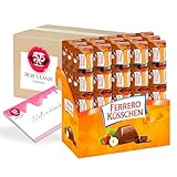 Pere's Candy Bundle für Ferrero Küsschen Thekendisplay 15x5 (660g) Ferrero Küsschen Praline mit Nusspralinen-Spezialität Milch-und Halbbitterschokolade + Pere's Candy Notepad DIN A7-25 Blatt
