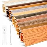 TJ Sockelleisten Silbergrau I Länge 20 m I PVC Bodenleisten mit integriertem Kabelkanal I langlebige Fußleisten aus robustem Kunststoff in modernem Holzdesign I einfache Montage