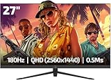 GAMEPOWER Sonic T80 27 Zoll Gaming Monitor, 180 Hz, 2K QHD 1440p, 0,5 ms Fast IPS, 126% sRGB, FreeSync & G-Sync kompatibel, flaches Display, Rahmenlos, Dual-Lautsprecher