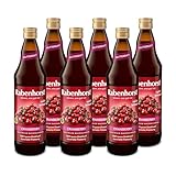 RABENHORST - Cranberry Muttersaft 6er Pack (6 x 700ml). 100 % purer Cranberry-Direktsaft aus erster Pressung aus sorgfältig ausgewählten, original nordamerikanischen Cranberrys von bester Qualität