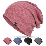 HASAGEI Mütze Herren, Slouch Beanie Damen, Leichte Dünne Mütze, Weich Baumwolle Chemo Mütze, Klassische Unisex Jersey Mütze für Frühling Herbst und Winter