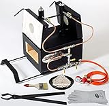 DEVIL-FORGE Gas Schmiedeofen DFPROFK2 Gasesse Schmiede, 2 Brenner DFC (360.000 BTU) verwende 1 oder 2, Gaskugelhahn Luftdrossel, 2 Türen, Doppelisolierung Werkzeugablage Gas Spar System 1370°C PREMIUM