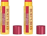 Burt's Bees 100 Prozent Natürlicher getönter Lippenbalsam, Granatapfel, mit Bienenwachs und Fruchtextrakten, 1 Stift (Packung mit 2)