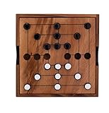 Engelhart - 350270-BW - Nine Men Morris - Mühlespiel aus Holz - Ökologisches Gesellschaftsspiel - 2 Spieler - 3 cm x 13,8 cm x 13,8 cm