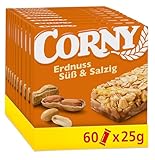 Müsliriegel | Corny Classic | Süß & Salzig | Mit leckeren gerösteten und gesalzenen Erdnüssen | Multipack 60x25g