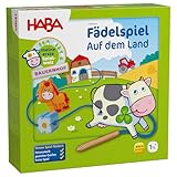 HABA 5580 - Meine erste Spielwelt Bauernhof Fädelspiel auf dem Land, liebevoll gestaltetes Lernspiel und Motorikspielzeug ab 18 Monaten, Holzspielzeug mit Bauernhofmotiven