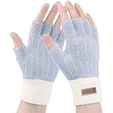 HeySocks Handschuhe Damen Fingerlos- Winterhandschuhe Ohne Fingerkuppen Thermohandschuhe Warme Winter Handschuhe Arbeiten Radfahren Fahren