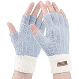 HeySocks Handschuhe Damen Fingerlos- Winterhandschuhe Ohne Fingerkuppen Thermohandschuhe Warme Winter Handschuhe Arbeiten Radfahren Fahren