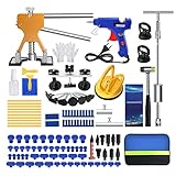 Fybitlilian 97pcs Auto Reparatur Ausbeulwerkzeug Lackfreies Dent Puller Set Dellen Reparaturset Auto Paintless Dent Removal Kit DIY Golden Lifter für Fahrzeug Dellen