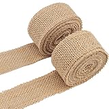 10 m Juteband, 4 cm Burlap Band Vintage Geschenkband Sackleinen Band für Handwerk Geschenkverpackung Basteln(5m/Rollen)