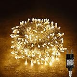 Gresonic 100/200/300/400er Led Lichterkette Strombetrieben mit Stecker Außen und Innen für Garten Hochzeit Weihnachten Party Warmweiß (Warmweiss, 100LED)