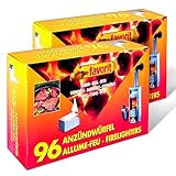 favorit Anzünderwürfel 96er Pack im 2er Set, Zuverlässige Feuerstarter für Grill, Kamin & Ofen, Made in Germany