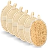 Luffa Schwamm, 6 Stück Peeling Luffa Pad Gesicht Körperwäscher Rundes Bad Dusche Luffa Schwamm Pad Reinigung Luffa Schwamm Bürste Haut Peeling Pads Badeschwamm für Männer Frauen Dusche Bad und Spa