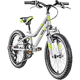 Galano GA20 Kinder Fahrrad ab 115-130cm oder 5 Jahre 7 Gang Mountainbike 18 Zoll für Mädchen oder Jungen Kinderfahrrad Hardtail MTB vorne gefedert, leicht (22 cm, grau/grün)