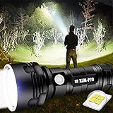 30000-100000 Lumen Hochleistungs-LED wasserdichte Taschenlampenlampe Ultraheller, wiederaufladbarer Handscheinwerfer für Outdoor-Wanderungen Jagd Camping Sport (50W-P70, Einzelne Lithiumbatterie)