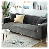 KOFOT Samt Couchbezug, 1 2 3 4 Sitzer Sofabezug Strecken Sofagarnitur in L-Form SofaÜberwürfe Möbel Protector Für Wohnzimmer -H-2 Sitze 145–185 cm (57–73 Zoll)