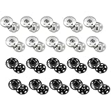20 Sätze Annähen Druckknöpfe aus Metall, 12mm Snaps, Druckknopf Nähen, für Kleidern, Blusen, Handwerk, DIY, Handtasche