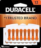 Duracell Hörgerätebatterien Größe 13 (Orange) – langlebiger Akku mit EasyTab für einfache Installation – 16 Stück