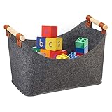 Holzkorb | Kaminholz-Filzkorb Aufbewahrung | Kaminholztasche | Weiche Holztasche mit verstärktem Griff | Kaminholzkorb aus Filz für Brennholz, Bücher, Spielzeug, Einkaufen