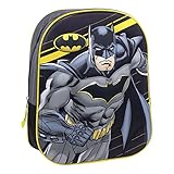 CERDÁ LIFE'S LITTLE MOMENTS Jungen Kindergartenrucksack mit 3D Abbildung von Batman-Vorschulranzen mit Einzeltasche für 3-6 Jährige Kinder Rucksack, Schwarz