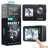 AKASO Action Cam 4K 20MP WiFi Unterwasserkamera IPX8 Wasserdicht Action Kamera EIS 2.0 mit Touchscreen, Zoom, Sprachsteuerung und 2x1350mAh Akkus Kit-Brave 7