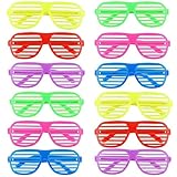 Ouinne 12 Paar Shutter Shades Brille, Mode Kunststoff Jalousien Brille Sonnenbrille, Partybrille für Kostüm Party Club Tanz