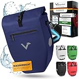 Valkental® Große & wasserdichte Gepäckträgertasche - Fahrradtasche für Gepäckträger mit großen Reflektoren [Abschließbar] Bombenfester Sitz - Mehrfach ausgezeichnet - Gefertigt für Langlebigkeit