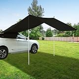 Auto Vorzelt Heckklappe, 300x200cm Wasserdicht Sonnensegel, Auto Zelt Camping Sonnendach Heckklappenzelt mit UV Schutz, Auto Dachzelt für PKW SUV-Modelle, Camper, Campingbus (Schwarz)